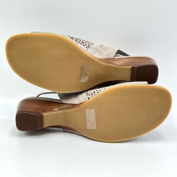 Bella Vita Women Size 8.5 Gray Suede Leather Cutout Open Toe Demi Wedges Shoes - Picture 7 of 12